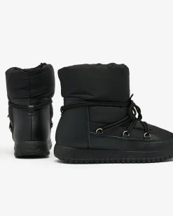 Royalfashion Wsuwane śniegowce damskie w czarnym kolorze Iredas