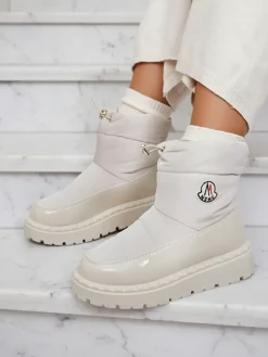 Royalfashion Wsuwane śniegowce damskie w kremowym kolorze Ireda