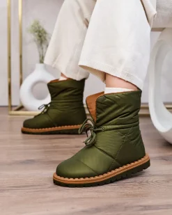 Royalfashion Wsuwane śniegowce damskie w kolorze zielonym Nevonsis