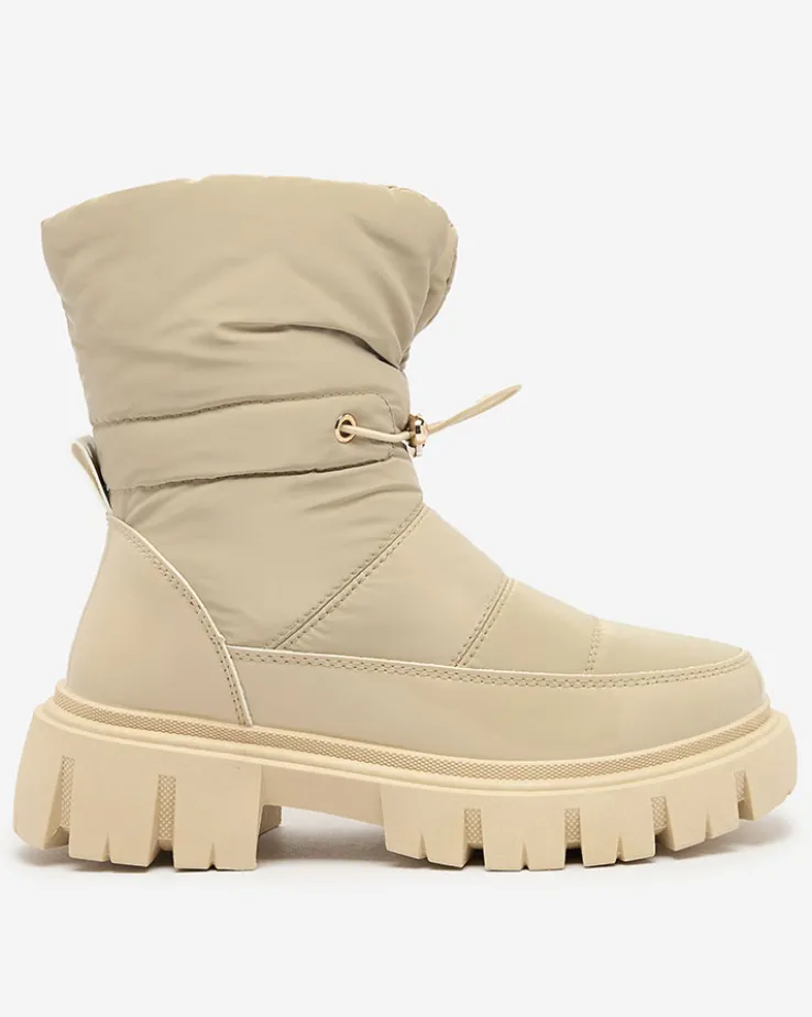 Royalfashion Wsuwane śniegowce damskie w jasnobrązowym kolorze Sadella