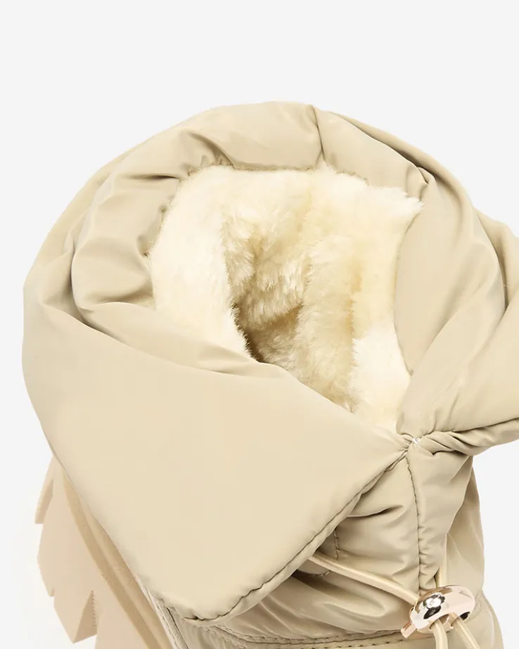 Royalfashion Wsuwane śniegowce damskie w jasnobrązowym kolorze Sadella