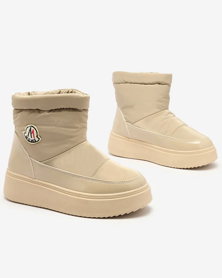 Royalfashion Wsuwane śniegowce damskie w jasnobrązowym kolorze Ademra