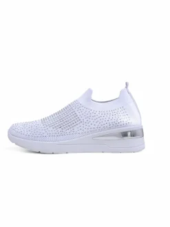 Royalfashion Wsuwane sneakersy damskie na koturnie z cyrkoniami Qelavise