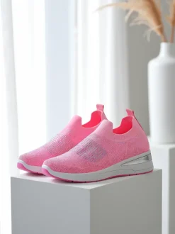 Royalfashion Wsuwane sneakersy damskie na koturnie z cyrkoniami Qelavise