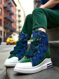 Royalfashion Wysokie sportowe buty damskie z ukrytym koturnem Oblaffi