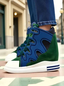 Royalfashion Wysokie sportowe buty damskie z ukrytym koturnem Oblaffi