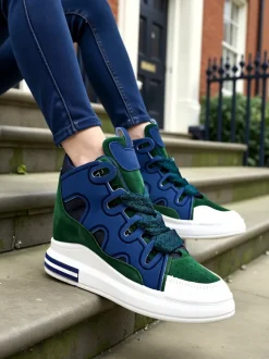 Royalfashion Wysokie sportowe buty damskie z ukrytym koturnem Oblaffi