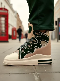 Royalfashion Wysokie sportowe buty damskie z ukrytym koturnem Oblaffi