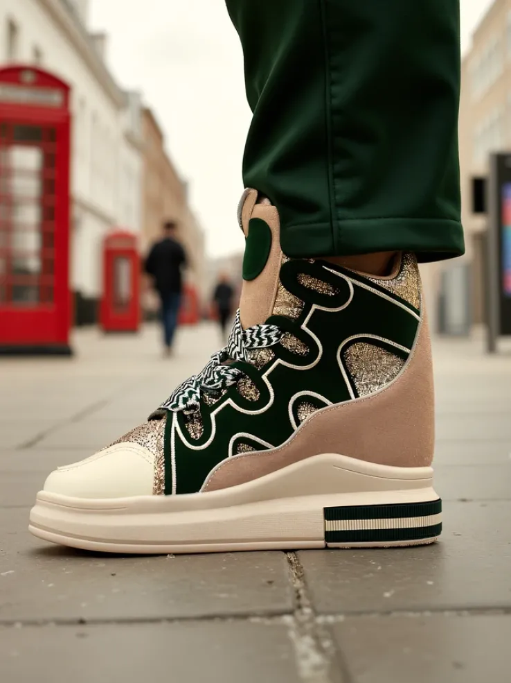 Royalfashion Wysokie sportowe buty damskie z ukrytym koturnem Oblaffi