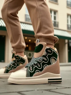 Royalfashion Wysokie sportowe buty damskie z ukrytym koturnem Oblaffi