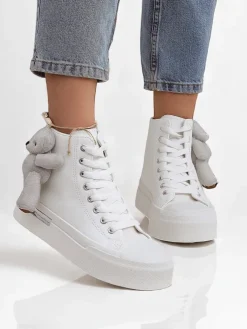 Royalfashion Wysokie trampki damskie z misiem Tedi