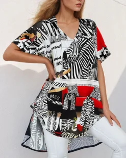 Royalfashion Wzorzysta damska tunika