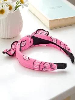 Royalfashion Wzorzysta opaska do włosów z kokardką Mila