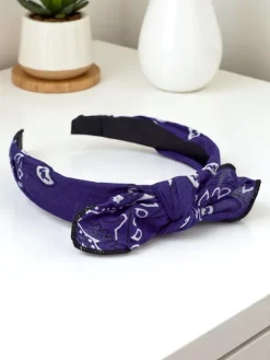 Royalfashion Wzorzysta opaska do włosów z kokardką Mila