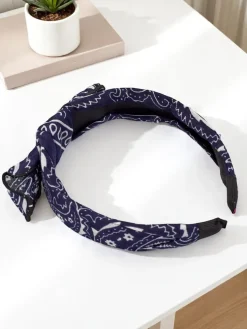 Royalfashion Wzorzysta opaska do włosów z kokardką Mila