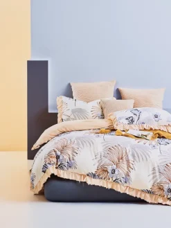 Royalfashion Wzorzysta pościel z falbanką 160x200 komplet 3 CZĘŚCI