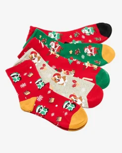 Royalfashion Wzorzyste świąteczne skarpety damskie 5/pak