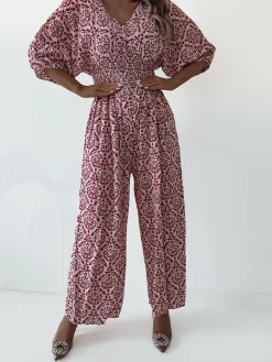 Royalfashion Wzorzysty kombinezon damski