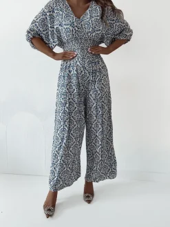 Royalfashion Wzorzysty kombinezon damski