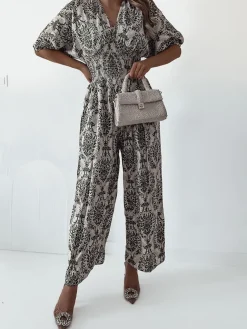 Royalfashion Wzorzysty kombinezon damski