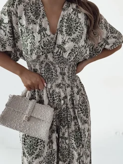 Royalfashion Wzorzysty kombinezon damski