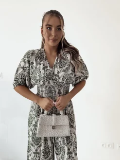 Royalfashion Wzorzysty kombinezon damski