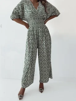 Royalfashion Wzorzysty kombinezon damski