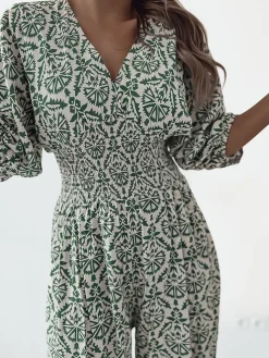 Royalfashion Wzorzysty kombinezon damski