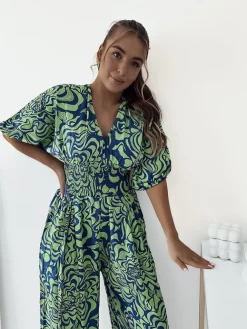 Royalfashion Wzorzysty kombinezon damski