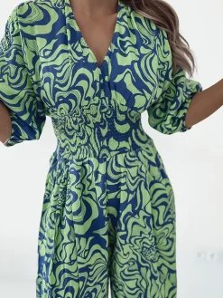 Royalfashion Wzorzysty kombinezon damski