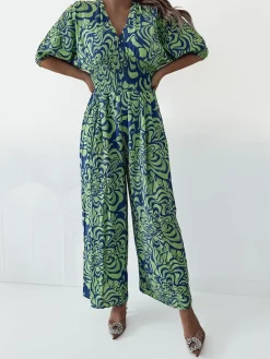 Royalfashion Wzorzysty kombinezon damski