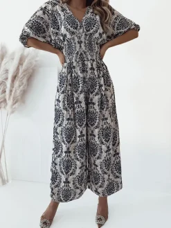 Royalfashion Wzorzysty kombinezon damski