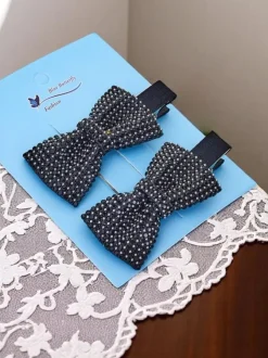 Royalfashion Zestaw 2 spinek do włosów z kokardkami z cyrkoniami Isadora