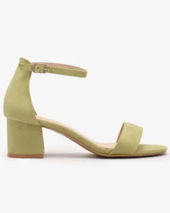 Royalfashion Zielone damskie sandałki na niskim słupku Mesteri