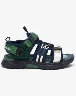 Royalfashion Zielone dziecięce sandałki na rzepy Meteris