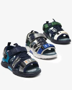 Royalfashion Zielone dziecięce sandałki na rzepy Meteris