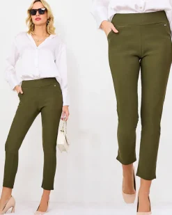 Royalfashion Zielony damskie ocieplane tregginsy