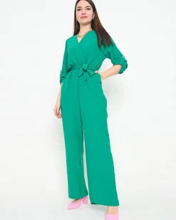 Royalfashion Zielony długi kombinezon damski