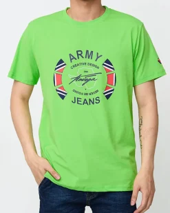 Royalfashion Zielony męski t-shirt z nadrukiem