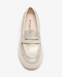 Royalfashion Złote mokasyny damskie z eko skóry Sepop