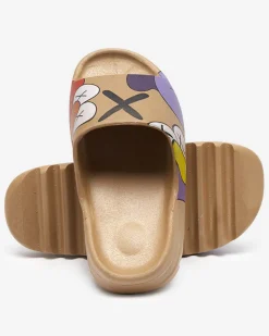 Royalfashion Złoto - brązowe damskie klapki Elmino