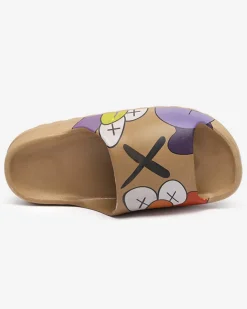 Royalfashion Złoto - brązowe damskie klapki Elmino