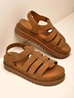 Sandały damskie Callista Camel na platformie Royalfashion skóra ekologiczna