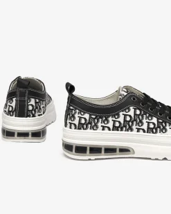 Sneakers Livia w Kolorze Czarno-Białym z Platformą