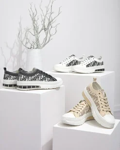 Sneakers Livia w Kolorze Czarno-Białym z Platformą