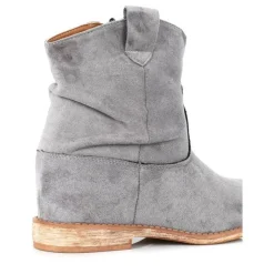 Szare kowbojki na koturnie Bertold - Obuwie