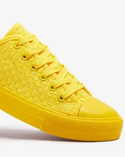 Żółte damskie trampki Aklina - Obuwie