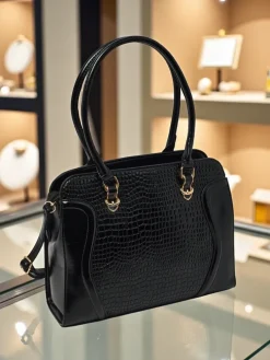 Toebka damska shopper eko skórzana z tłoczeniem Iron Lace