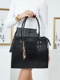 Toebka damska shopper eko skórzana z tłoczeniem Seraphyne