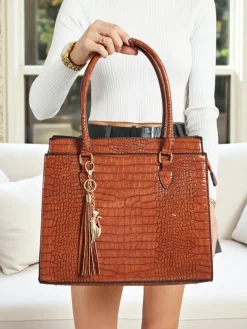 Toebka damska shopper eko skórzana z tłoczeniem Seraphyne